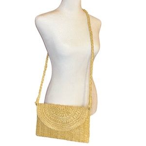 NWOT J. Jill Straw Crossbody Purse- 10”x7”